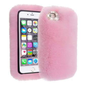 Funda Peluche para iPhone 6s, Vandot Carcasa de Conejo de Piel de Teléfono Mullido Peludo del Diamante de Bling Crystal Cubierta Trasera para iPhone 6 / iPhone 6s 4.7