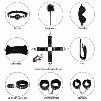 Herramientas 10 piezas sexo bondage fijan debajo de la cama Restraint System SM esclavo grilletes Bondage Bondage Kit Set (Negro). Envíos a Álava