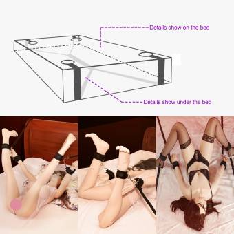 Bondage Sexual, iTrunk Ataduras de Cama con Máscara para los Ojos de satén, Juguetes Sexuales Bondage para la Cama con Cómodas Esposas Ajustables para las Muñecas y los Tobillos para Parejas, Pri