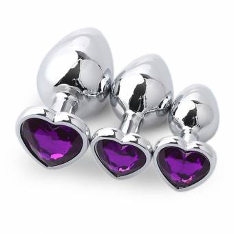 FAMILIZO 3PCs Plug Anales Mujer Cola Plug Anales Acero Plug Anales Mujer Metal Plug Anales Mujer Acero Plug Anales Hombres Acero Aleación de aluminio Juguete Sexual Hombre Y Mujer (Púrpura). Envío