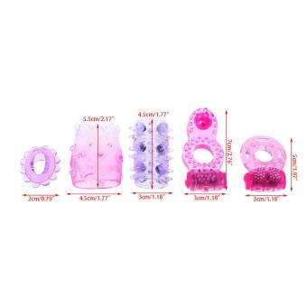 JAGENIE 5-en-1 anillo del pene elástico suave anillos vibrantes del sexo tiempo de retraso Cockring Cock Ring. Envíos a Cantabria