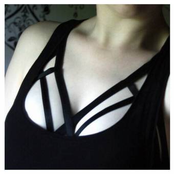 Sujetador con arnés Jelinda para mujer, de lencería gótica negro Y046 talla única. Envíos a Lugo