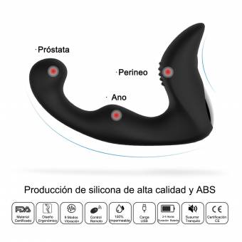 Zamo David Plug Anal Vibrador de Silicona Médica para Hombre para Mujer,Masajeador Impermeable para Relajar el Cuerpo con Control Remoto Inalámbrico de Carga con 9 Modos. Envíos a Huelva