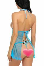 Sexy de Mujer Encaje Babydoll Lencería Sets Pijamas con G-STRING(Azul XXL). Envíos a Palencia