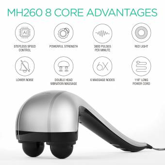 VOYOR masajeador de espalda y cuello masajeador cervical vibratorio Masaje de Percusión de Tejido Profundo para Hombro, Pierna, Pie, Músculos, Doble Cabeza Eléctrica Masajeadores de Cuerpo Complet