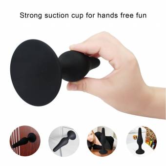 Plugs anales Kit Lube y enema, Paloqueth silicona 4 juguete del sexo anal. Piezas con ventosa. Base para usuarios con experiencia y principiantes. Envíos a Jaén