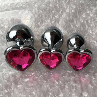 Rawdah Berg Crystal color plata acero inoxidable plug anal metal patio trasero enganche (L, Rosa caliente). Envíos a Barcelona