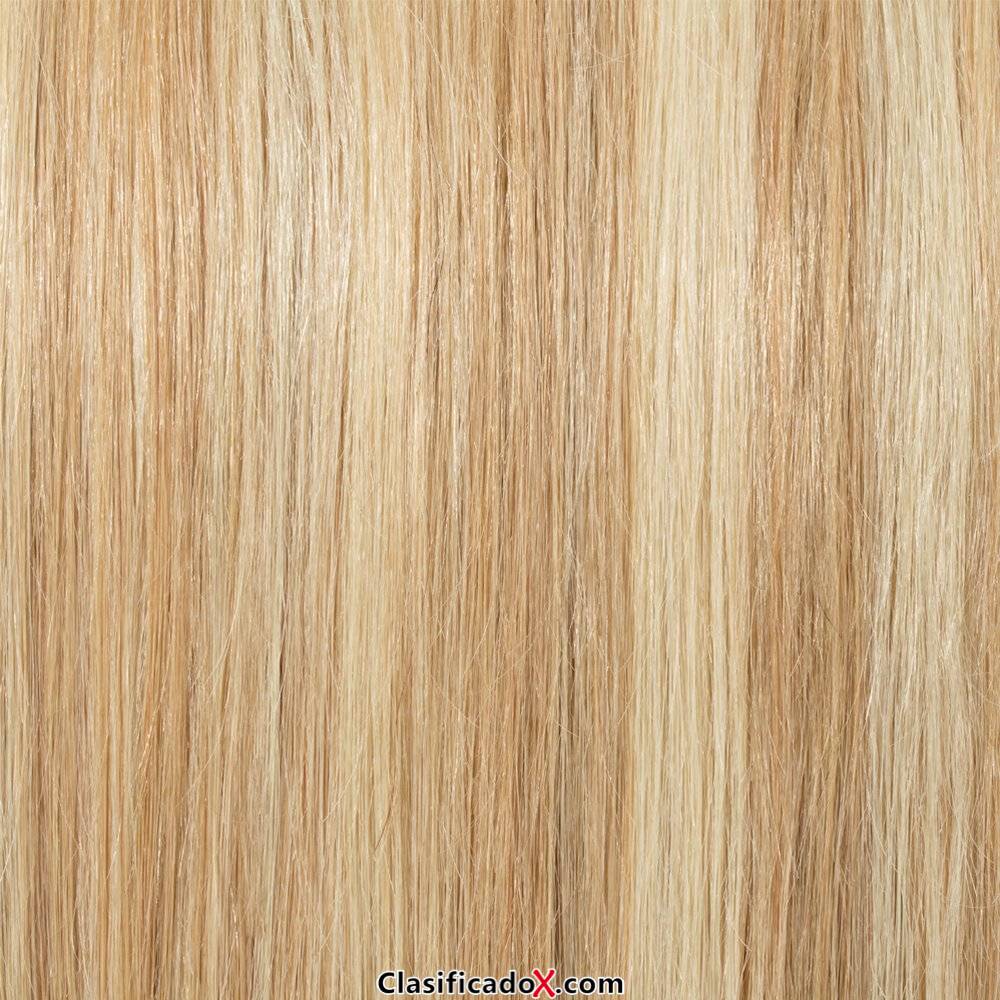 Extensiones de Cabello Natural Clip - Pelo Humano 100% Remy - Doble Weft - 8 Piezas 18 Clips(#18/613 Ash blonde/Blanqueador rubio 35cm-120g). Envíos a Navarra