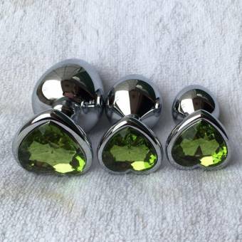 Rawdah Berg Crystal color plata acero inoxidable plug anal metal patio trasero enganche (L, Menta verde). Envíos a Pontevedra