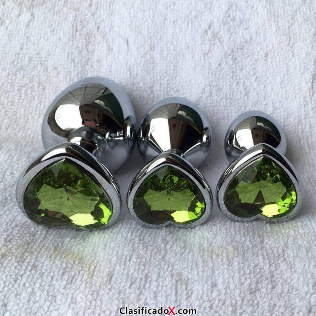 Rawdah Berg Crystal color plata acero inoxidable plug anal metal patio trasero enganche (L, Menta verde). Envíos a Pontevedra