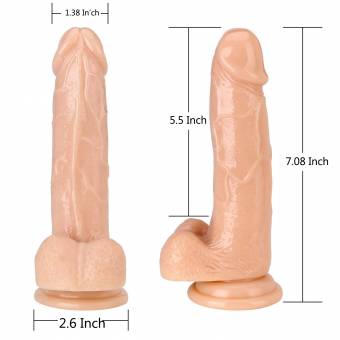 Dildo de Silicona, 18 cm Consolador Realista Pene con Potentes Ventosas (Carne1). Envíos a A Coruña