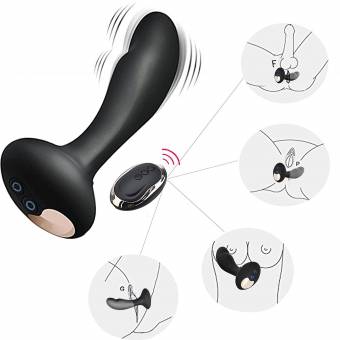himall analvib rator dispositivo de masaje con mando a distancia, próstata vibratoren Prostate circulación sanguínea anal plug Butt Plug con 10 vibración, 100% Médico de silicona juguete sexual