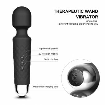 Philotoys Vibración Dual Masajeador Impermeable de Manos de Silicona de 30 Frecuencias (Negro). Envíos a Granada