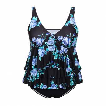 FeelinGirl Conjunto de Bikini Falda Dos Piezas Talla Grande para Mujer Negro 4XL. Envíos a València