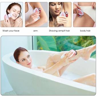 Hatteker Depiladora Mujer Afeitadora Eléctrica Femenina Depiladora Bikini Inalámbrica Recargable Recortadora Corporal Húmedo y Seco Cepillo de Limpieza Facial Impermeable 3 en 1. Envíos a Huelva