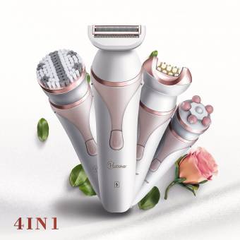 Hatteker Depiladora Electrica Mujer Impermeable Depiladora Bikini Inalámbrico Afeitadora Corporal Femenina Limpieza Facial Masajeador Corporal Recargable Húmedo y Seco 4 en 1. Envíos a Almer&iacut
