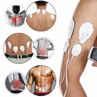 TENS EMS Masajeador y estimulador de pulsos, Electroestimulador Digital Masaje,Recargable con 16 Modos y 8 Almohadillas ideal para Tensión y Manejo del dolor con impulso e impulso adecuado para trat