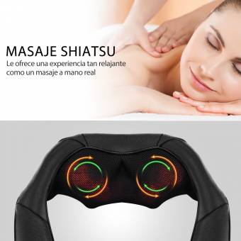 ELLESYE Shiatsu Masajeador Cervical,Masajeador de Cuello y Hombros Básico de Calor Infrarrojos e Intensidad Regulable con 8 Nodos para Cuello Hombros Espalda Piernas, Masajeador Electrónico Alivio 