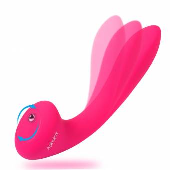 Lovey Angel Vibrador Doble de Silicona para Mujer para Pareja Girados a 360 Grados Como Lengua Humana Estimula el Punto G Dispositivo de Masturbación Femenina Doble Estimulación de Clitoris con 10 