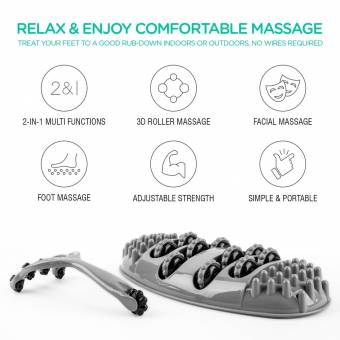 VOYOR Masajeador de pies Masaje pies con 10 rodillo de masaje Herramientas Reflexología para el dolor de pie, Itchy pies de socorro, con 1pcs Masajeador de cuero cabelludo de mano para gratis MS210 