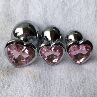 Rawdah Berg Crystal color plata acero inoxidable plug anal metal patio trasero enganche (M, Rosa). Envíos a Cuenca