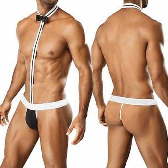 Cinnamou Sexy Pijama Lencería Ropa interior de hombre Mankini Thong Disfraz de ropa interior de mono de traje (Negro). Envíos a Sevilla