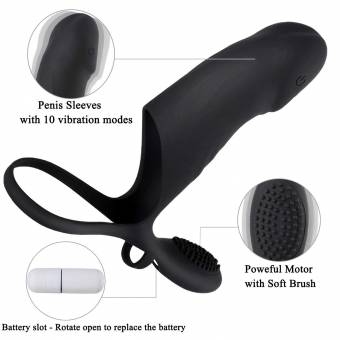 Vibrador De Dedo Erótico De Silicona, Estimulador De Próstata Con Estimulación Del Clítoris, Anillo De Testículo, 10 Modos De Vibración Y Vibración De Bala Única, Para Pareja, Lesbianas, Adul
