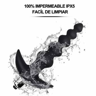 LEVETT Vibrador Anal de Silicona Analizador de Vibración de Próstata Estimulador de Masaje Plug Anal Butt Plug 16 Modos de Vibración. Envíos a Cádiz
