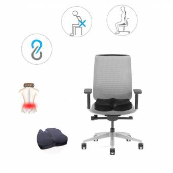 Cojin Ortopédico para Coxis de Espuma de Memoria, Travel Ease Cojín de Asiento para Dolor de Parte Inferior de Espalda y Alivio de Dolor de Hueso de la Cola Sciático-Adecuado para Silla de Oficina