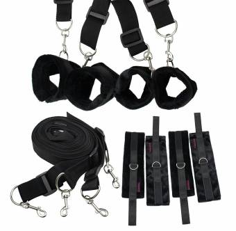 Bondage esclavitud, Paloqueth restricciones de cama con máscara para los ojos (negro). Envíos a Melilla