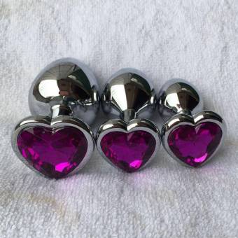 Rawdah Berg Crystal color plata acero inoxidable plug anal metal patio trasero enganche (L, Morado oscuro). Envíos a Almería