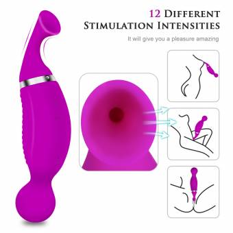 Vibrador Masajeador de Silicona Medicinal con 12 Modos de Vibración. Envíos a Badajoz