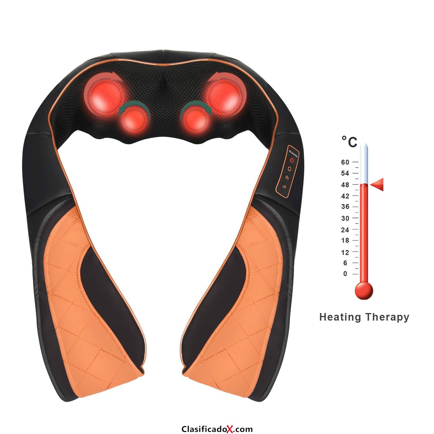 Triducna Masajeador Inalámbrico de Espalda con Calor, Shiatsu Masajeador de Cuello y Hombros con Batería Recargable & Tejido Profundo y Amasamiento 3D Uso en Viajes Hogar y Oficina para Todo el Cue