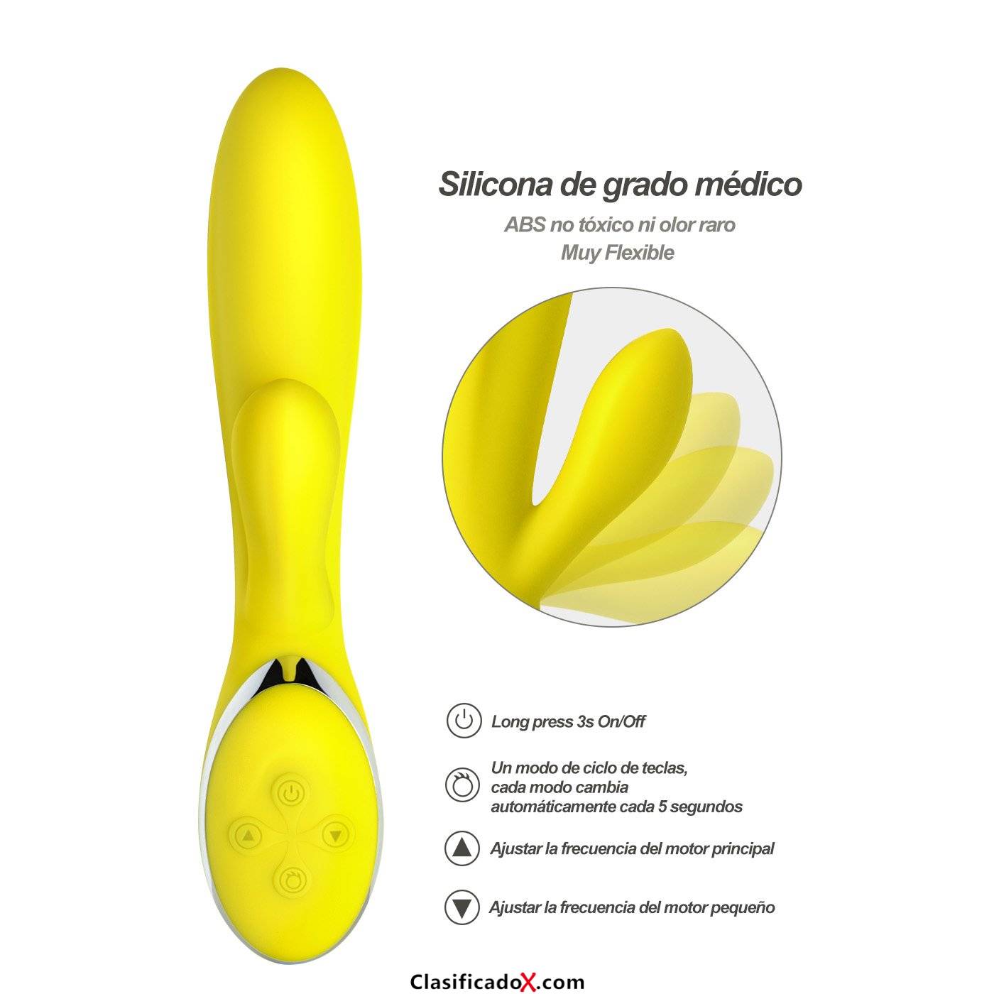 Vibrador Amarillo,Masajeador para Relajación de Su Cuerpo. Envíos a Ciudad Real