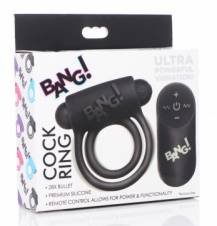 ANILLO VIBRADOR A  CONTROL REMOTO ECHO EN  SILICONA NEGRO