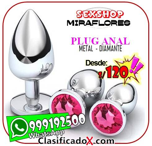 SET 3 PLUG ANALES DE METAL BASE DE DIAMANTE / SEXSHOP MIRAFLORES