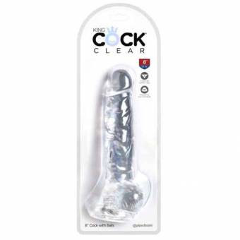 B-CONSOLADOR KING COCK CLEAR Nª 8 CON TESTICULOS