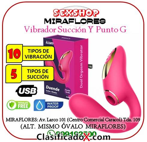KISSEN DUENDE - SUCTION VIBRATION - CLITORIS Y PUNTO G / SEXSHOP MIRAFLORES