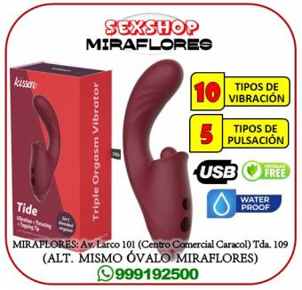 KISSEN TIDE - VIBRADOR PUNTO G - PULSACIÓN / SEXSHOP MIRAFLORES