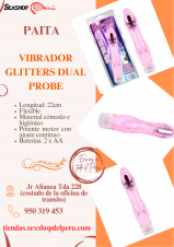VIBRADOR GLITTERS DUAL PROBE-SEXSHOP69- PAITA