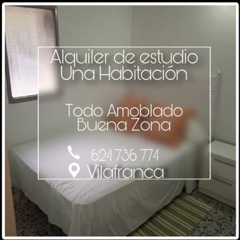 ALQUILER DE ESTUDIO DE UNA HABITACION TODO AMOBLADO