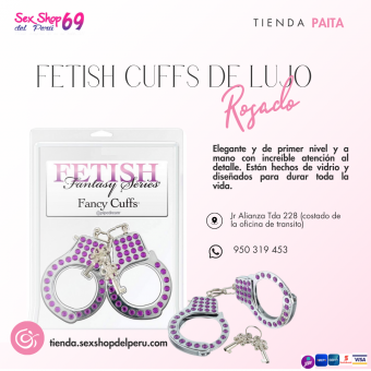 SEXSHOP69.. WPP 950319453-- FETISH CUFF LUJO ROSADO-- PAITA