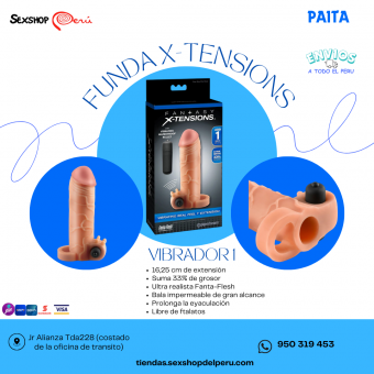 SEXSHOP69..WPP: 950319453--- FUNDA X-TENSION 1 CON VIBRADOR--PAITA