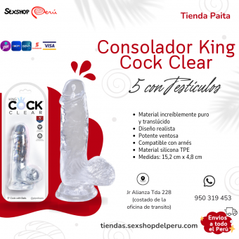 SEXSHOP69--WPP: 950319453-- KING COCK 8 CLEAR-- CONOSLADOR--PAITA