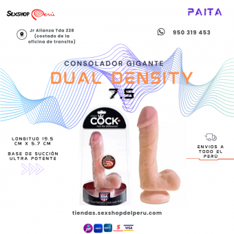 SEXSHOP69_ WPP: 950319453---CONSOLADOR GIGANTE DUAL DENSITY 7.5-PAITA