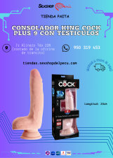 wpp: 50319453--CONSOLADOR KING COCK PLUS 9 CON TESTICULOS--SEXSHOP69, PAITA