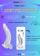 WPP: 950319453--CONSOLADOR KING COCK CLEAR 7.5 CON TESTICULO--SEXSHOP69, PAITA