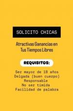 Solicito chicas con necesidades de ingresos altos y urgentes