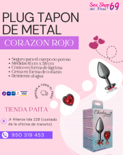 SEXSHOP69--PLUG DE CORAZON ...ROJO-- WPP: 9520319453-PAITA