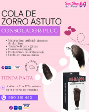 SEXSHOP69..WPP: 950319453-- ZORRO ASTUTO PLUG-- PAITA